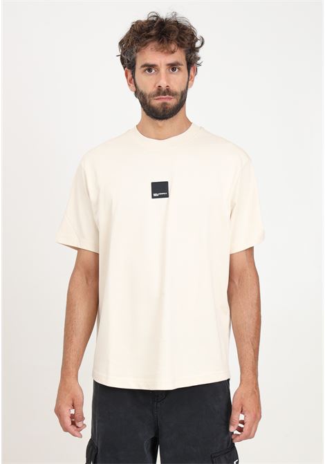 Beige men's short-sleeved T-shirt with logo patch KARL LAGERFELD | KL245D1705J329
